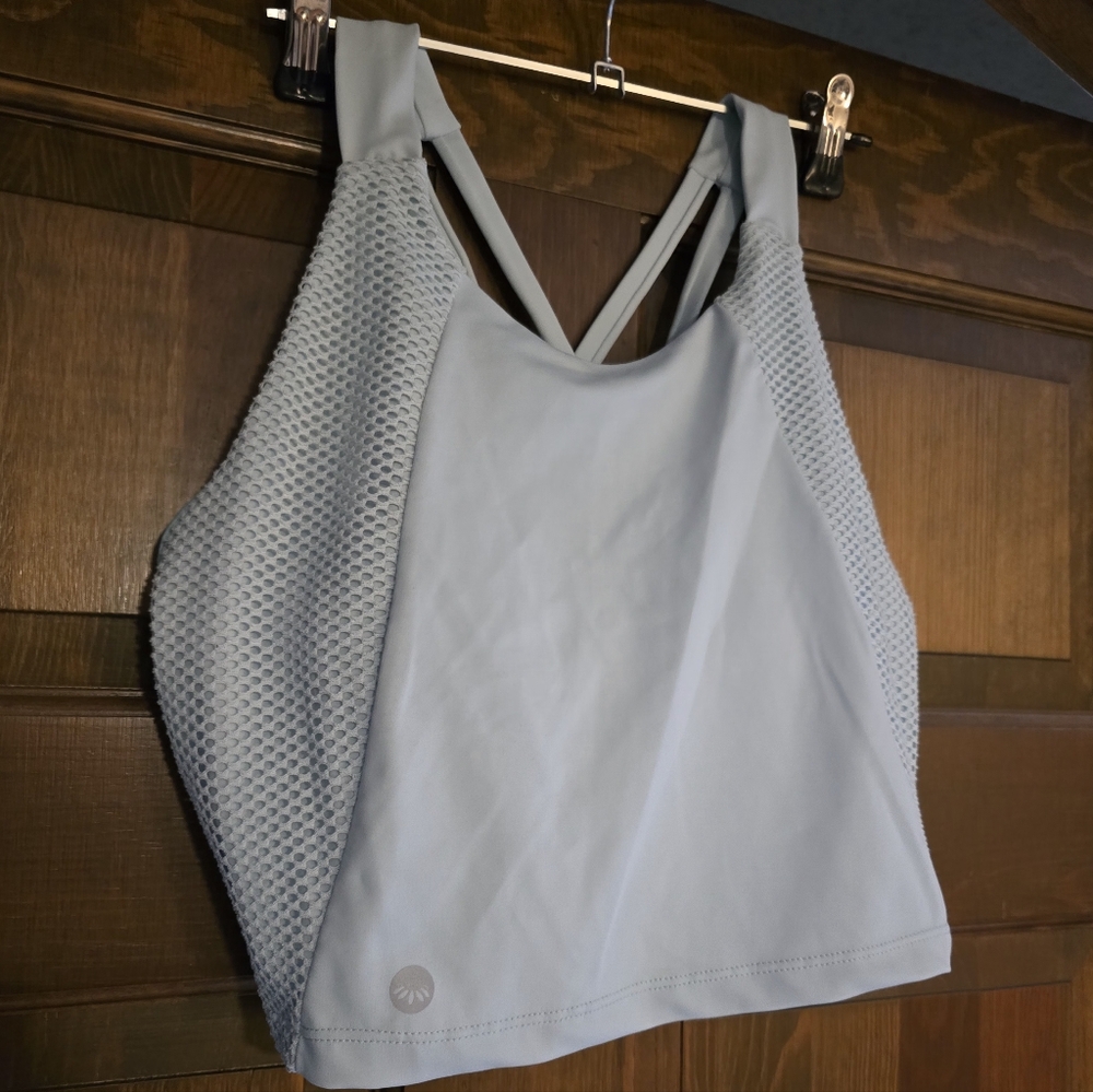 Baby blue Senita mesh detail sports Bra MEDIUM
